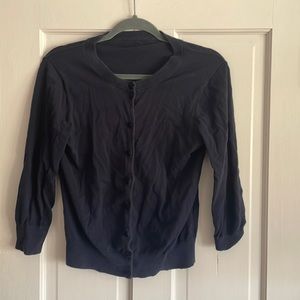 JCREW 3/4 sleeve navy cardigan